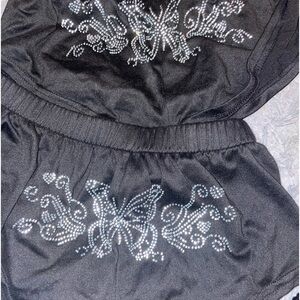 Black butterfly Shorts